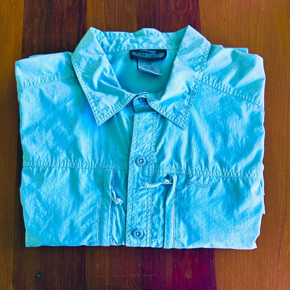 EXTERUS Outdoor Development XXL Fly Fishing Shirt - Aqua color